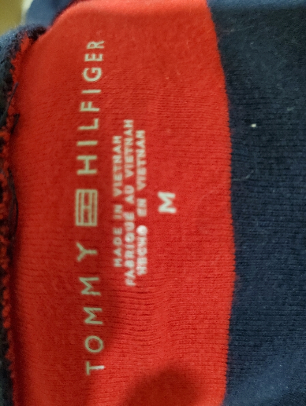 Tommy Hilfiger Women's Navy White Red Striped V-Neck Tee - Picture 5 of 8